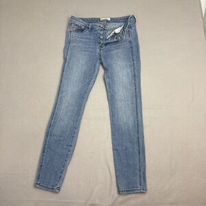 Free People Women Skinny Leg Button Fly‎ Denim Jeans Sz 25(28x27) Light Blue